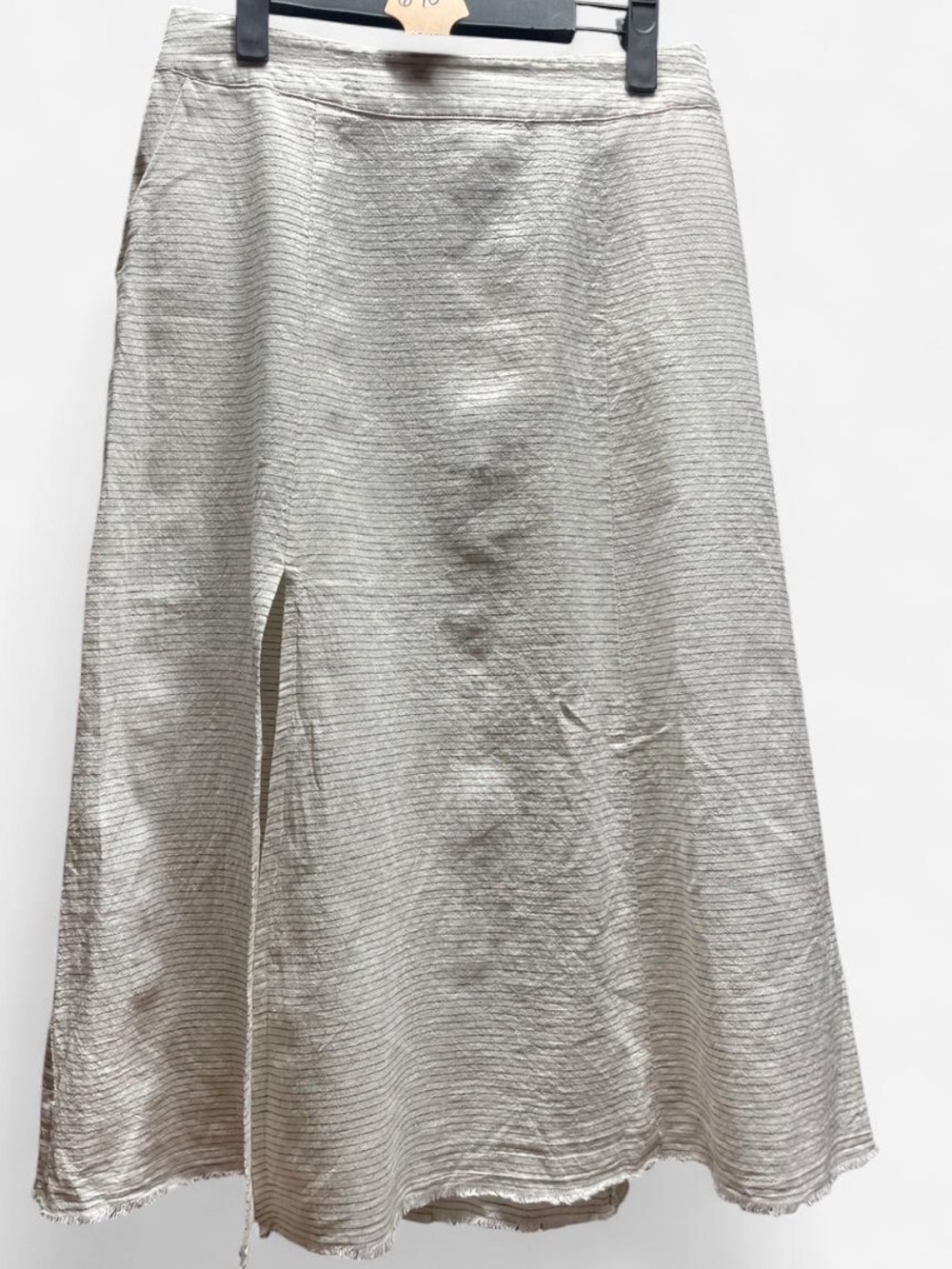 Zara ivory and Black Midi Skirt with Front Slit